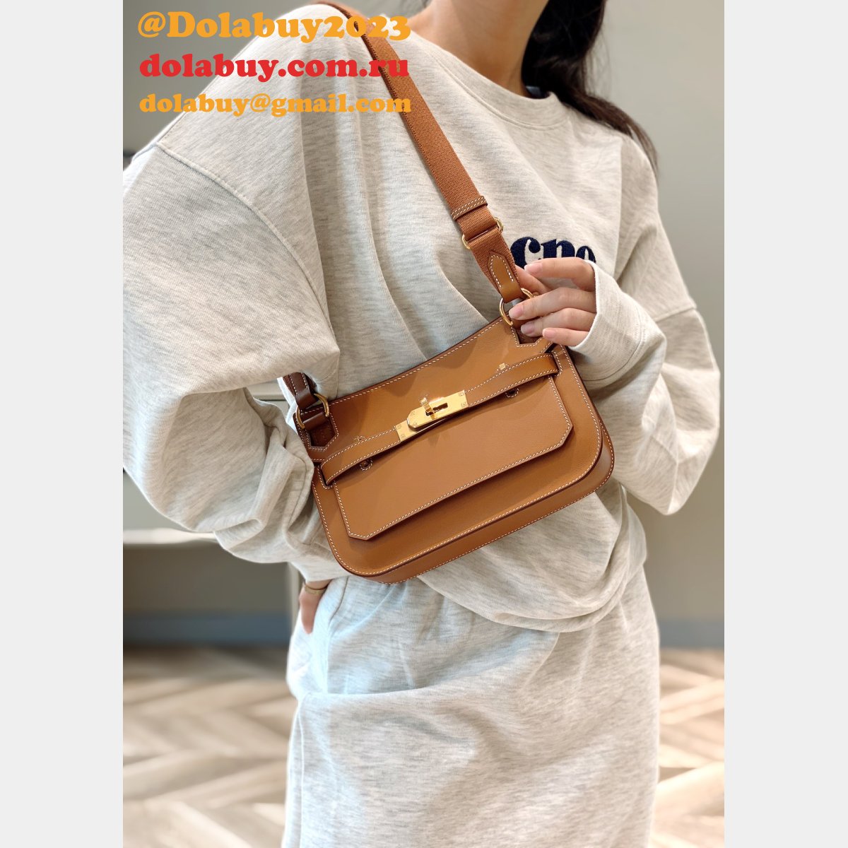 Luxury hermes jypsiere mini calf leather bag