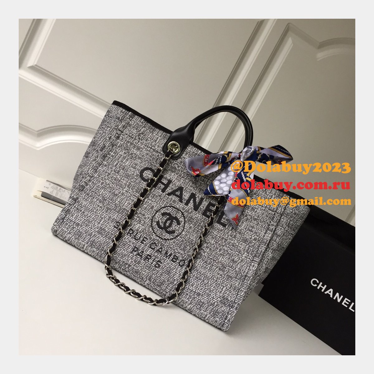 Luxury CC deauville Terrycloth Beach Tote Bag