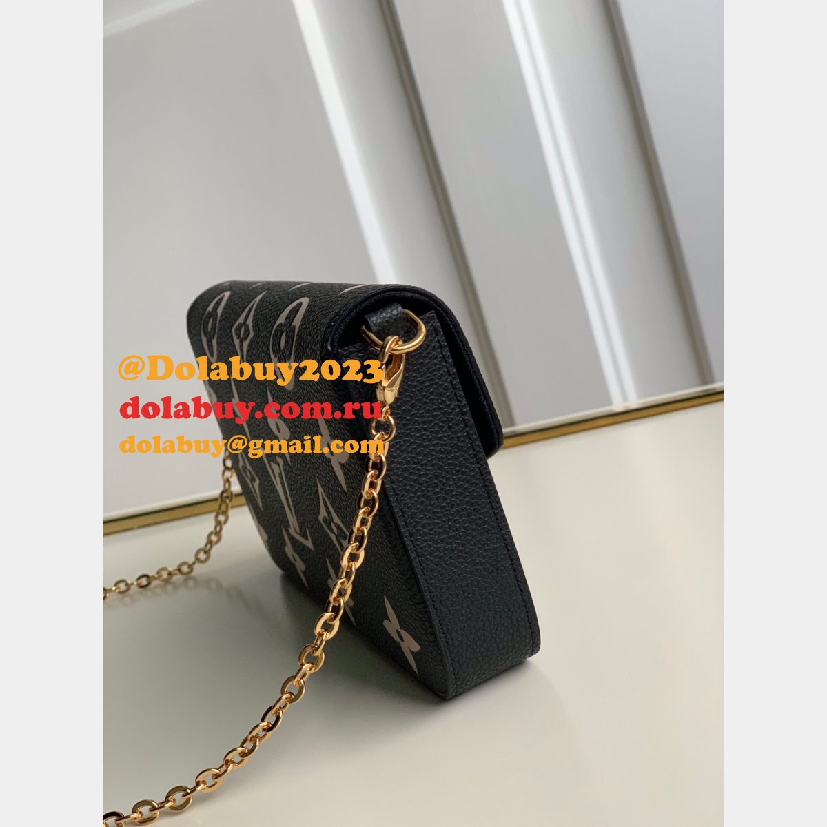 Louis Vuitton Félicie Pochette Monogram Empreinte Leather M69977 Cream Black