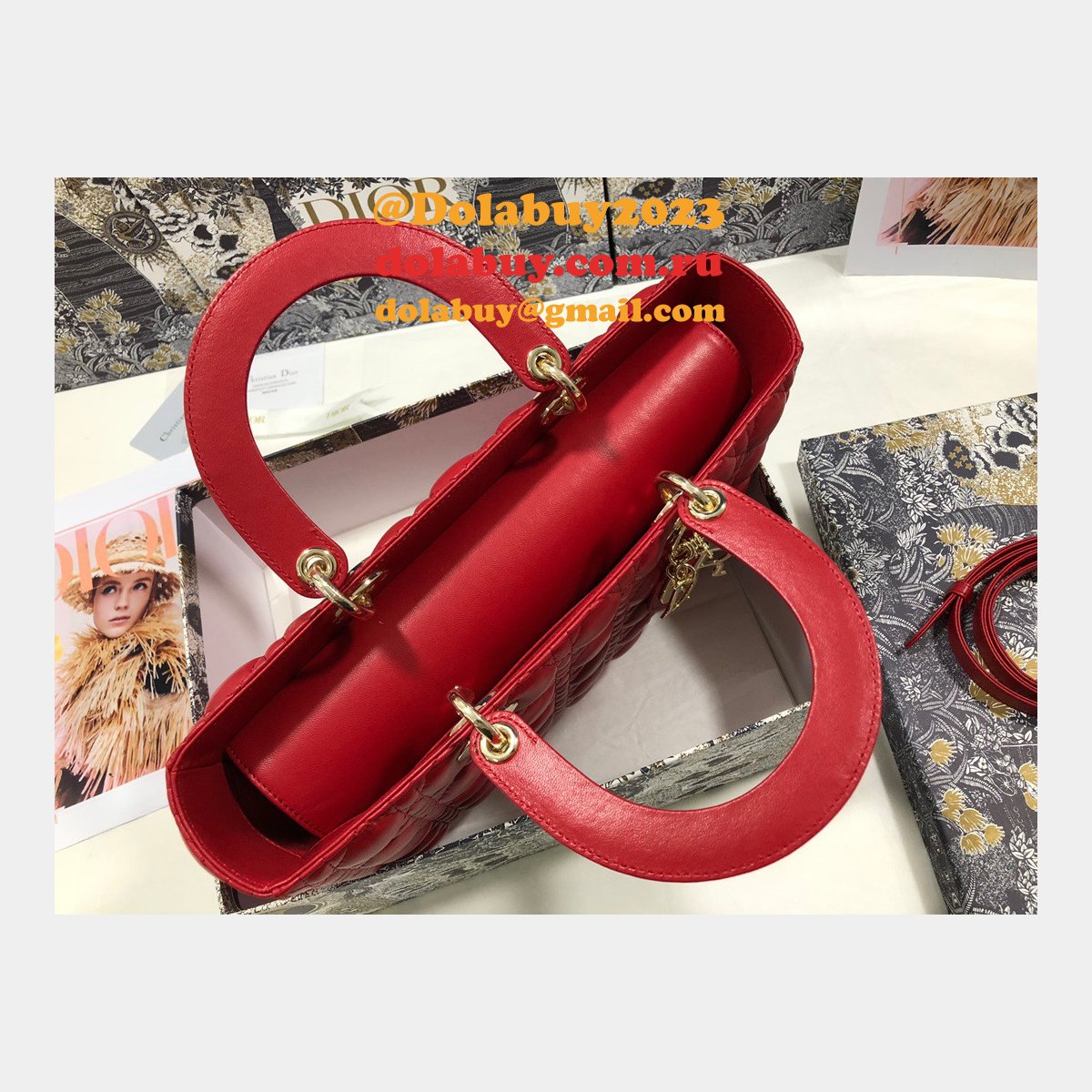 Inspired Duplicate dior lady lambskin 32CM HANDBAG