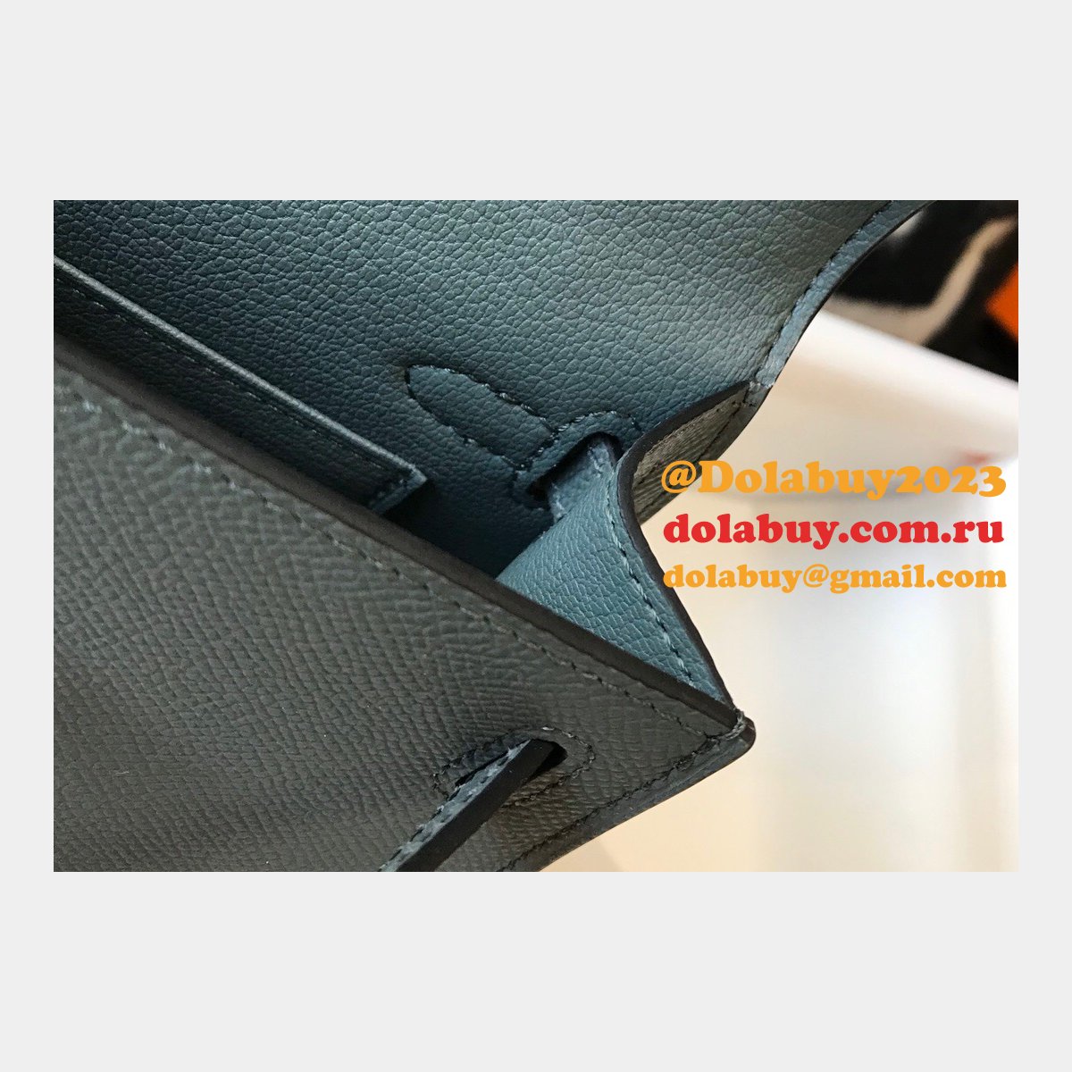 Hermes Replica Mini Kelly Epsom leather ArmyGreen Bags