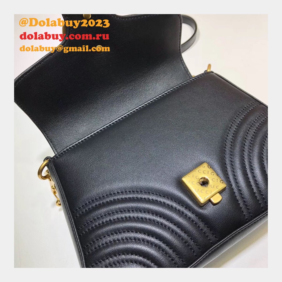 cheap 547260 G*u*i chevron leather gg marmont mini top handle