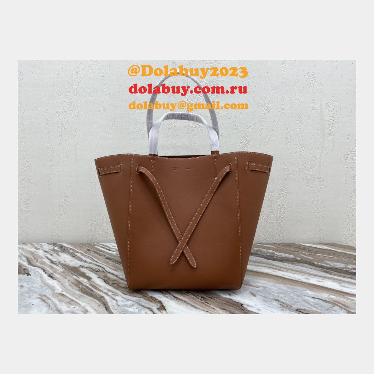 Small Celine Brown Cabas Phantom in soft grained calfskin