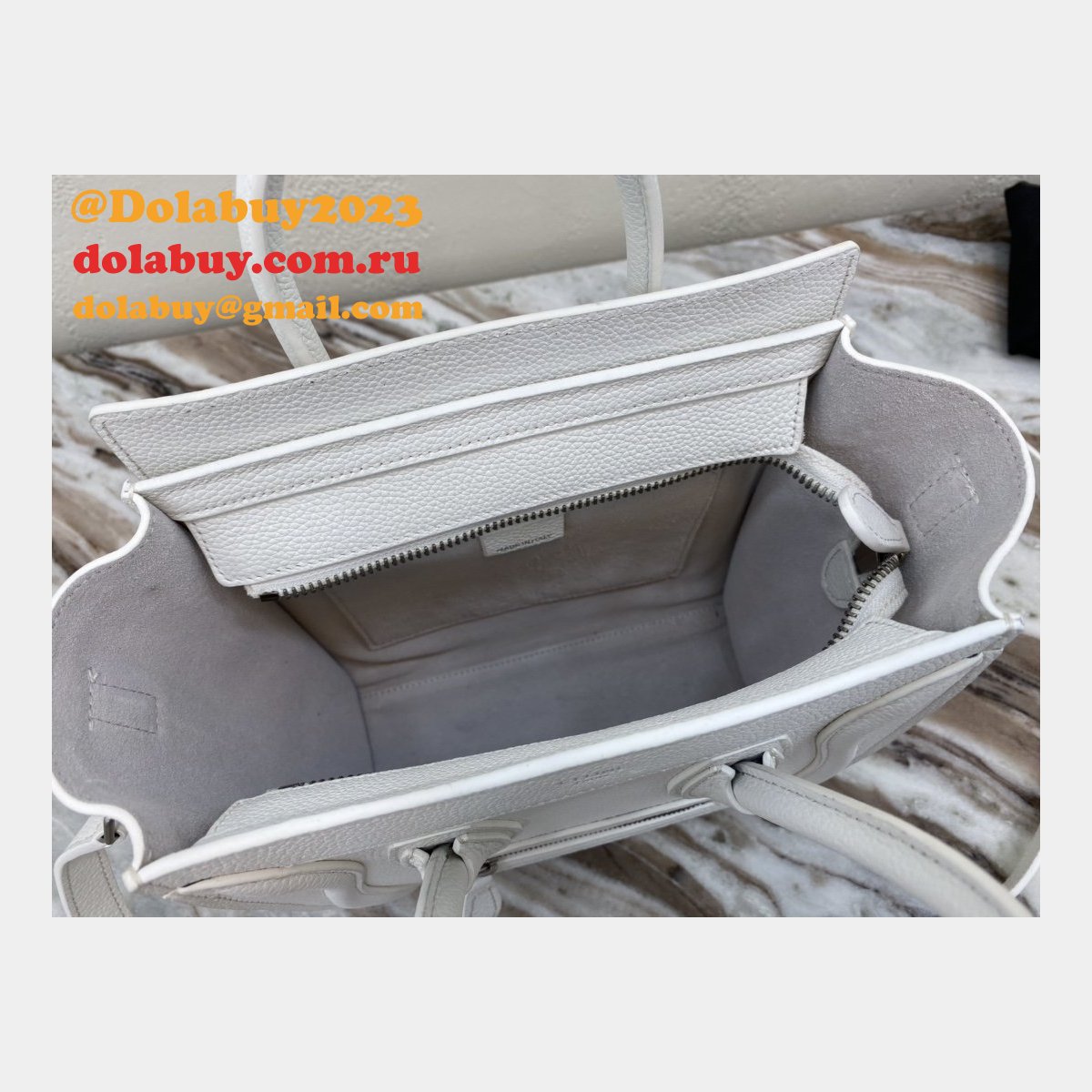 Buy Online Celine White Nano Luggage Bag-168243