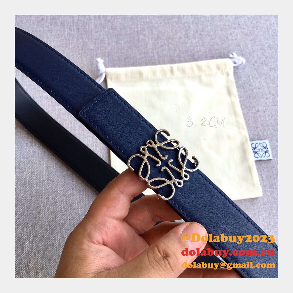 Loewe Top Quality Fashion Anagram 3.2CM Width Replicas Belts