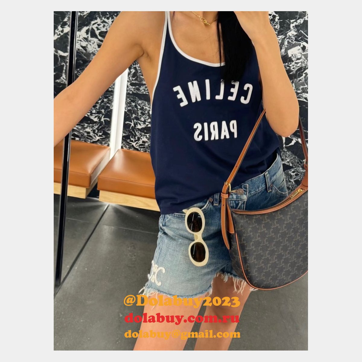 Designer Celine Fake 117253 Heloise Cuir Triomphe Bag