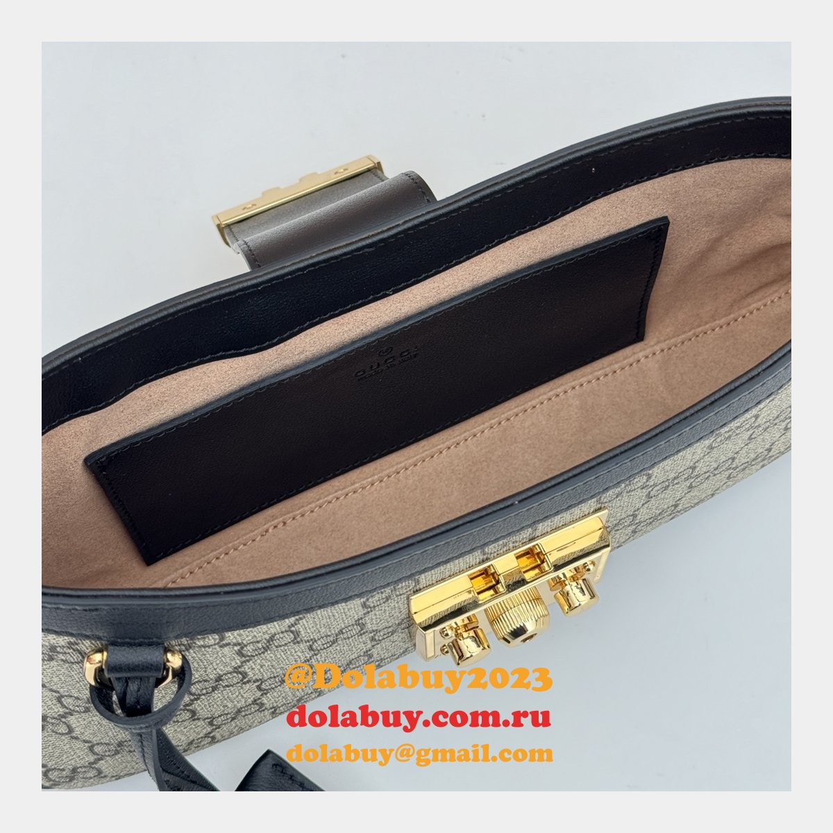 G*u*i best quality replicas 811705 padlock shoulder bag