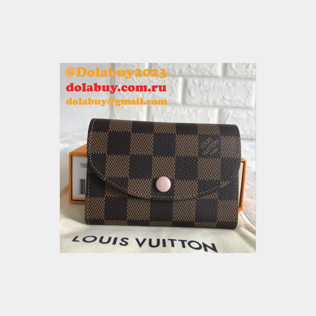 Replica LV N64423 Damier Canvas & Leather Rosalie Coin Purse