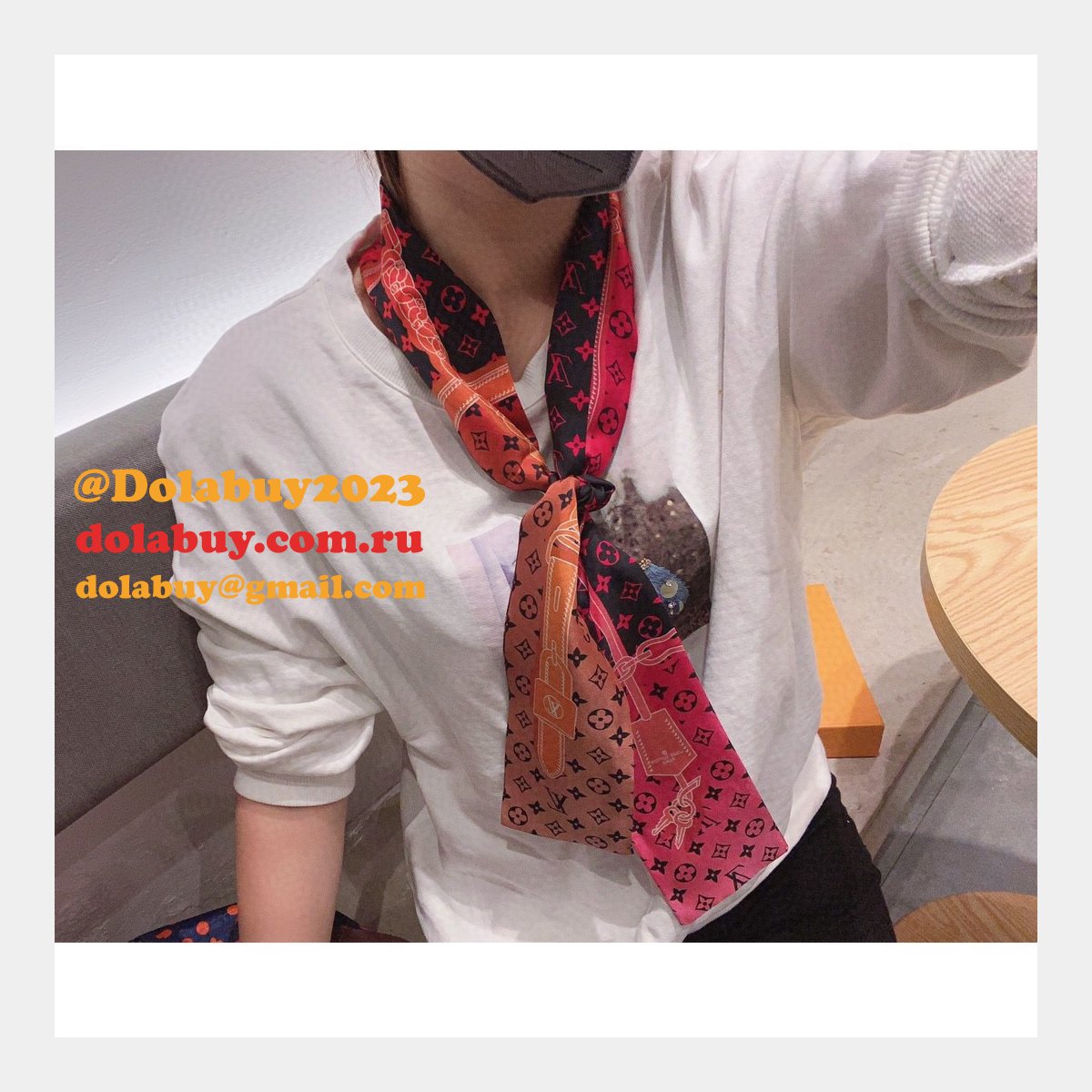 UK louis vuitton Double silk Ribbon Straps bow tie streamers