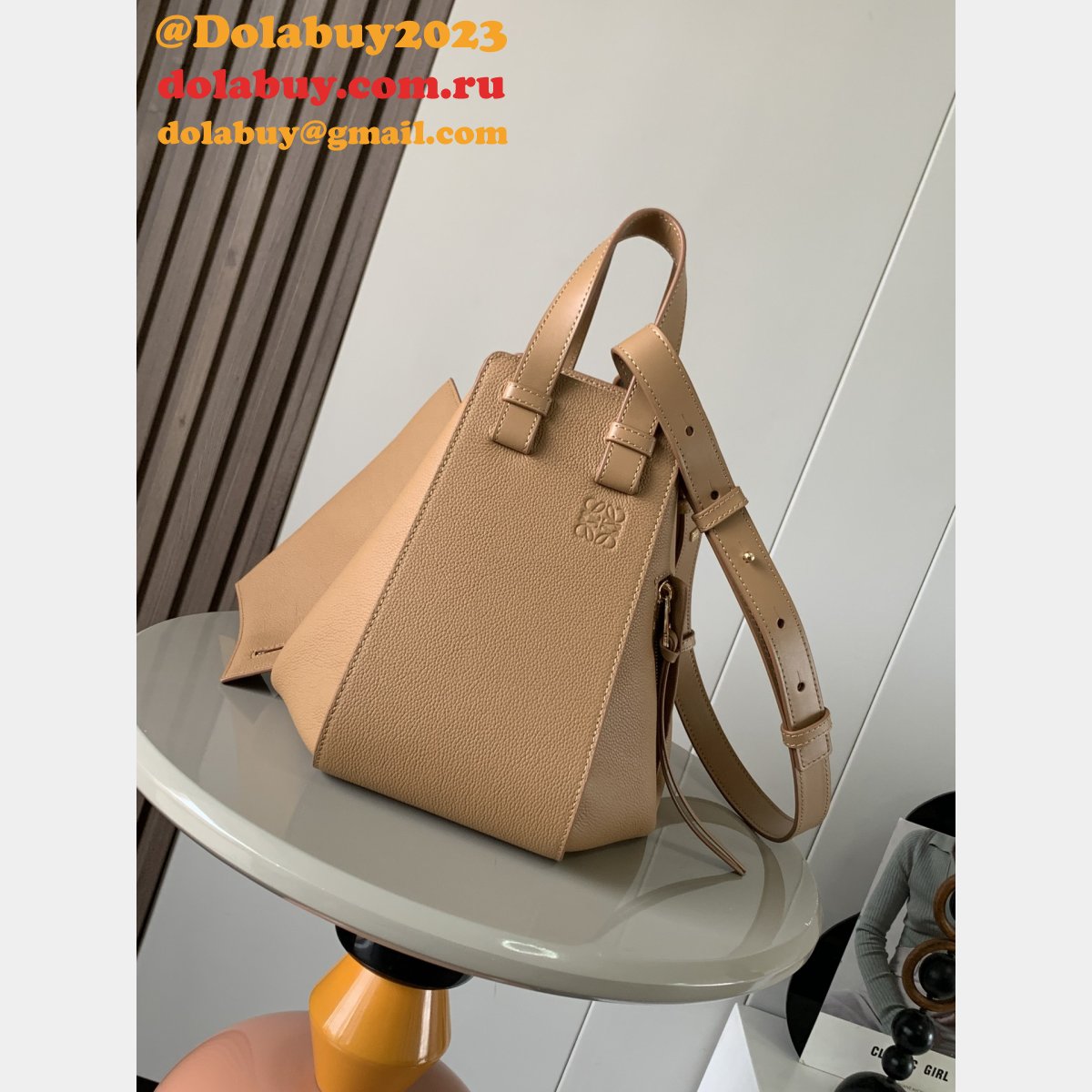 Small AAA+ Loewe Hammock Bag In Soft Grained Calfskin