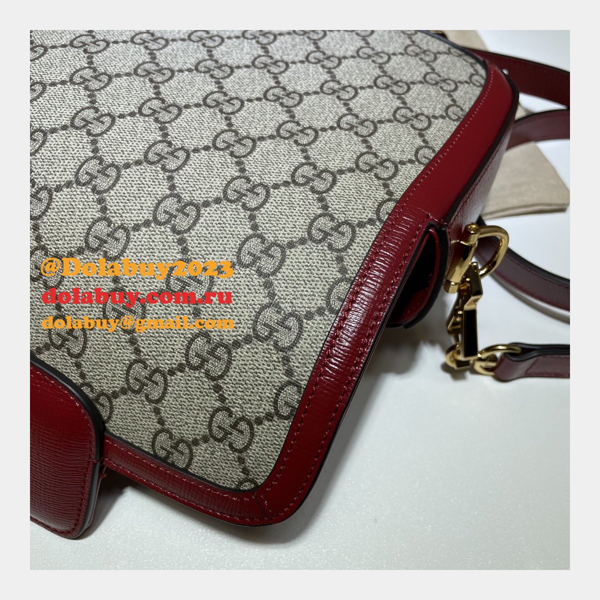 luxury G*u*i horsebit 1955 shoulder 658574 red bags for women