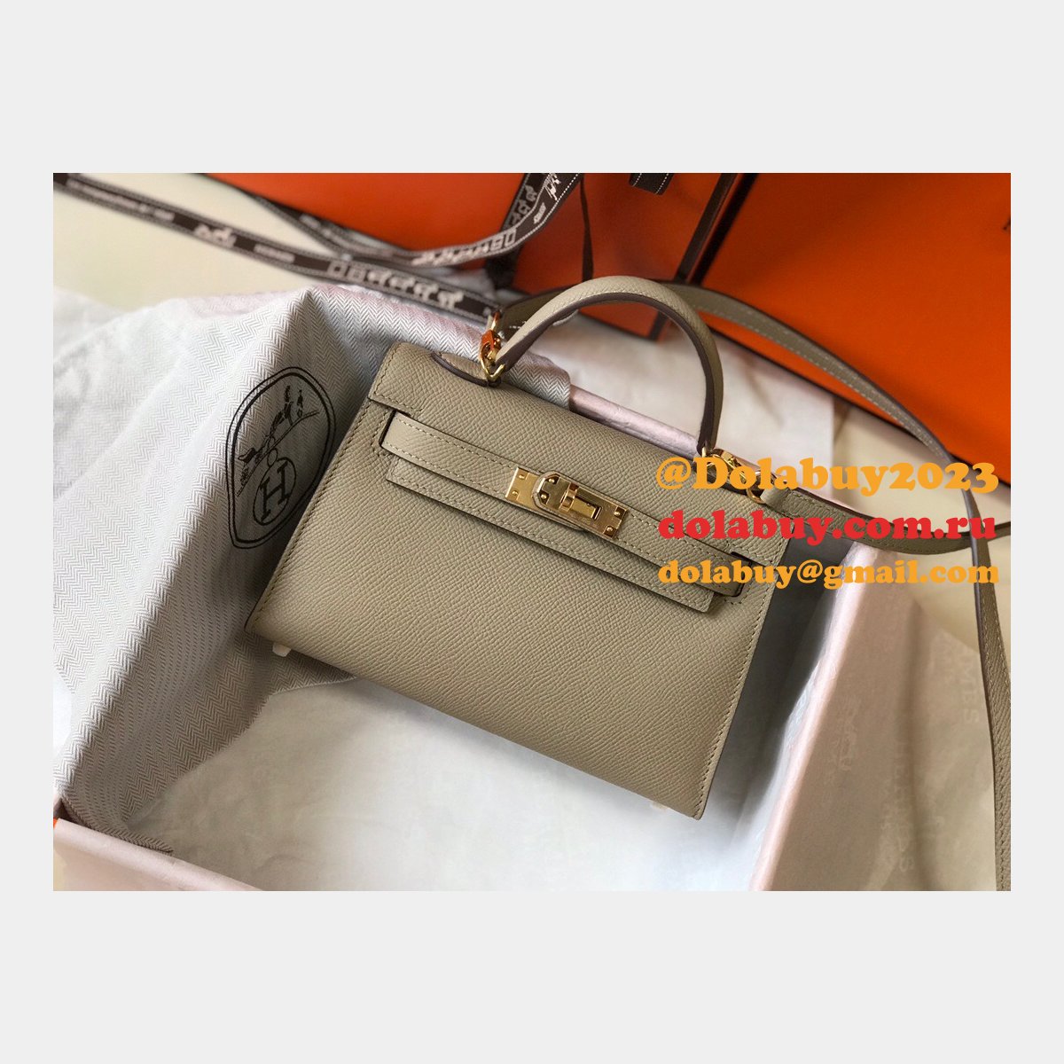 Earth yellow Mini Kelly Hermes Replica Handbags