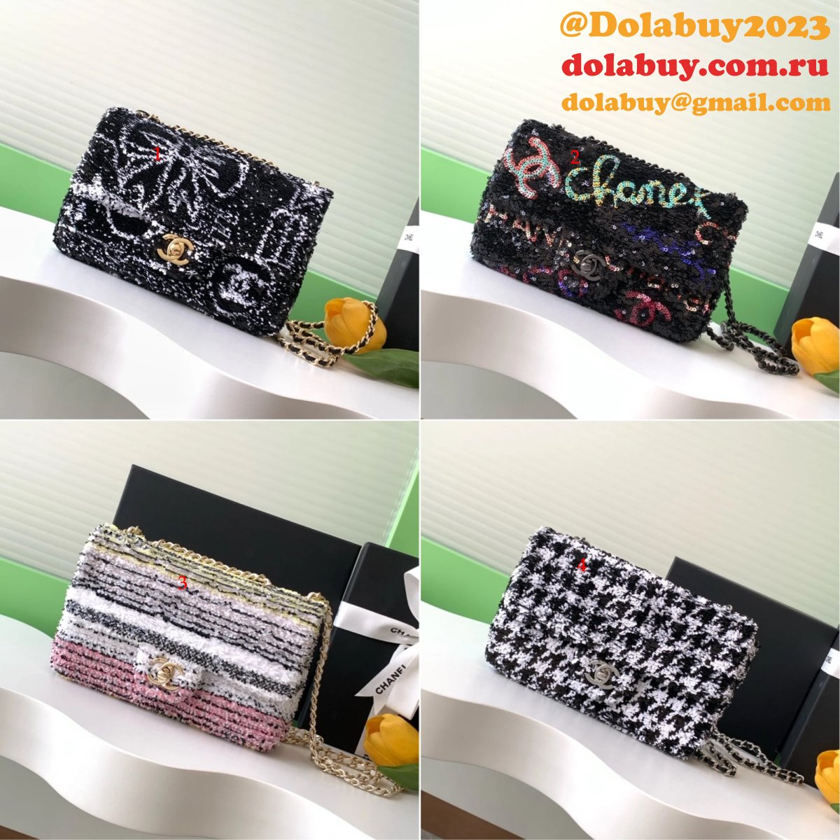 Perfect AAA+ Top Quality AS4561/AS4418 Flap Sequins Bag