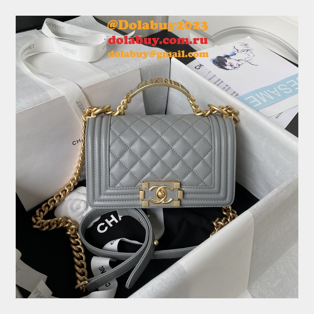 Boy High Quality A94804/A94805 Duplicate Flap 1:1 Copy From Original Bag