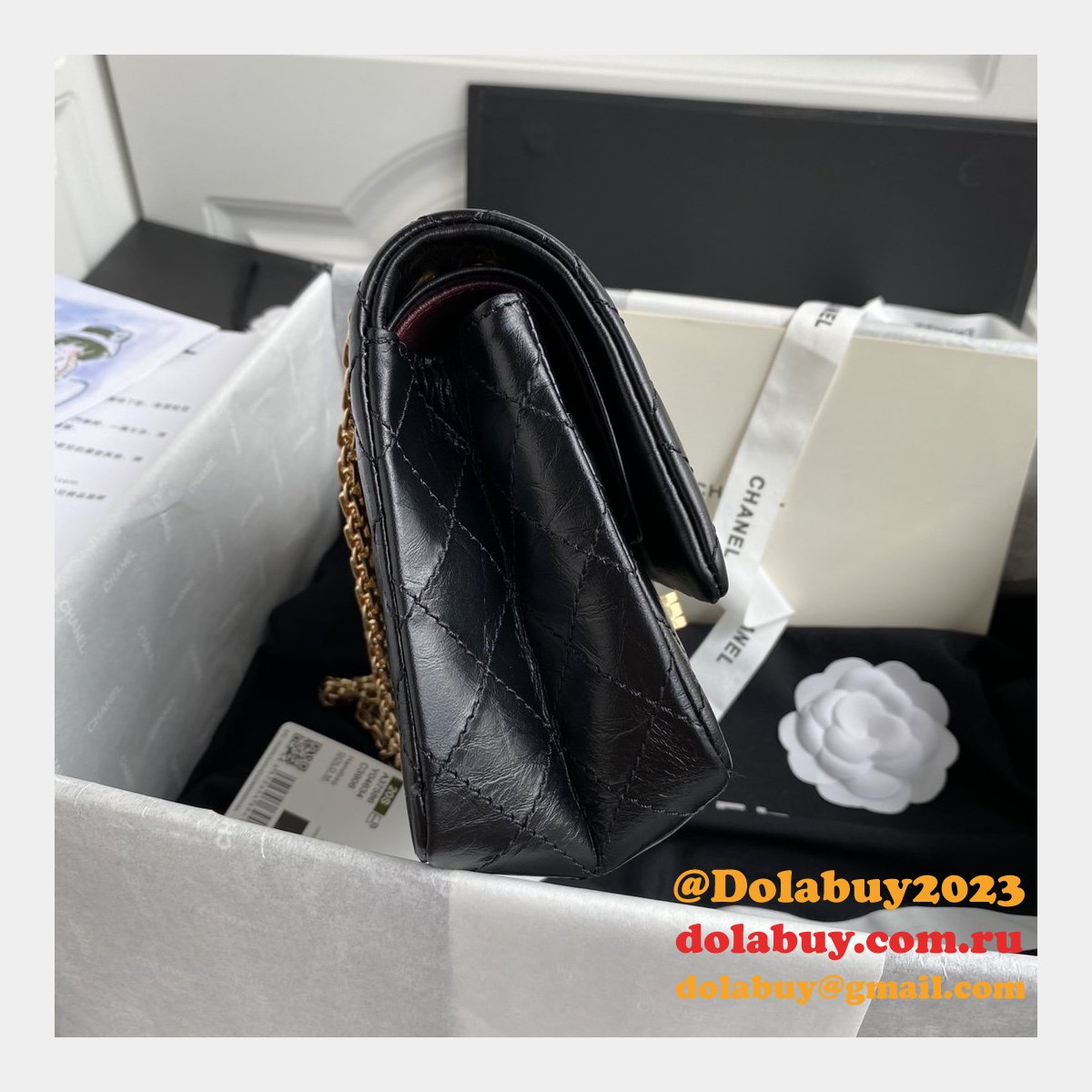 Replica CC 2.55 Flap Reissue Black Bag