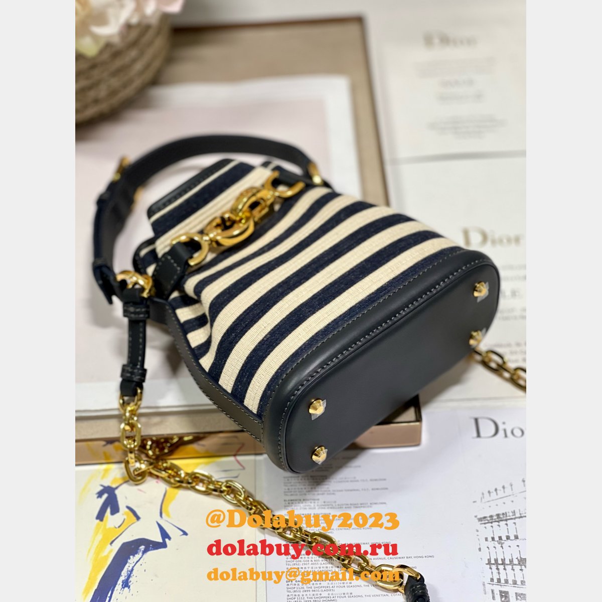 Oblique Cest CD Lock Marinière Dior 1:1 Mirror 17/24CM Designer Bag