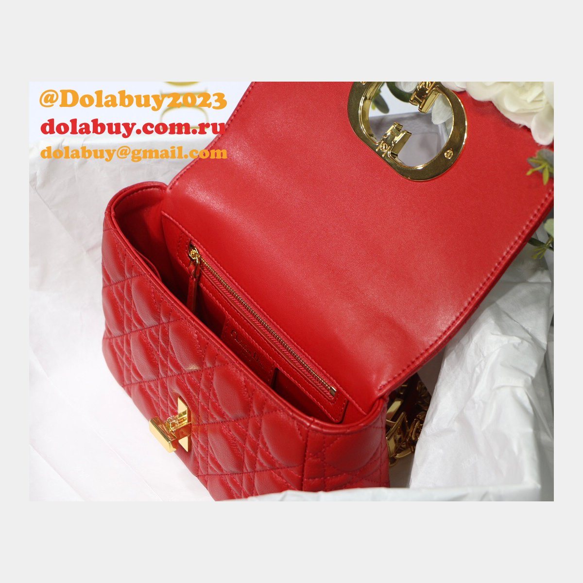 Knockoff Dior Caro High Quality Red Bag
