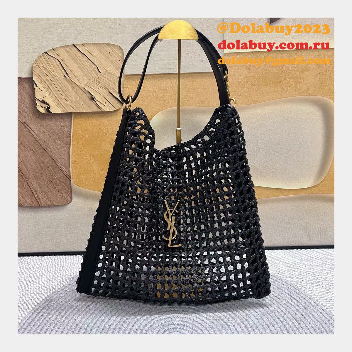 Replica Saint laurent Oxalis Shoulder Raffia Macramé 781289 Bag