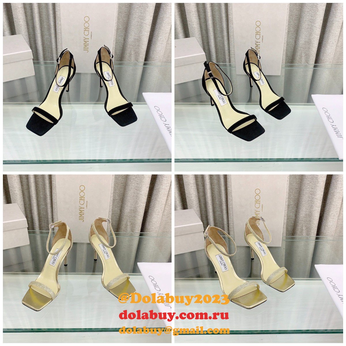 Replica Jimmy Choo Alva Suede Sandals 1:1 Mirror Heel 8.5 cm Shoes