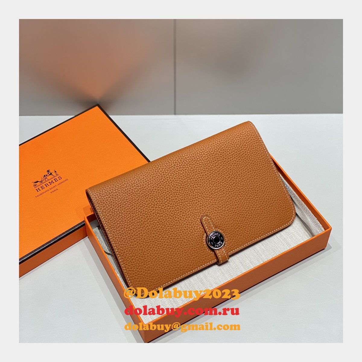 Luxury 1:1 Mirror Hermes Togo Passport Holder