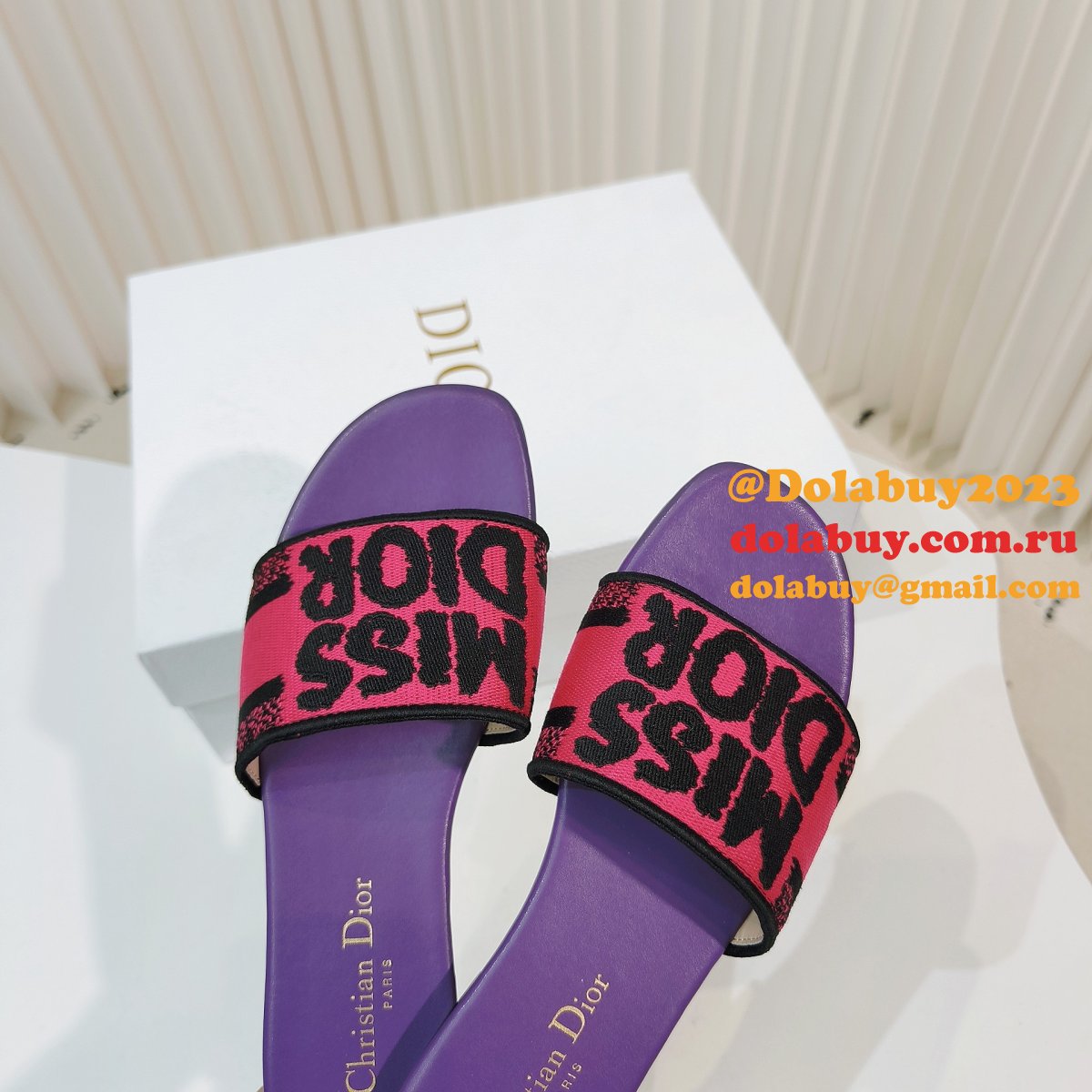 Top Quality MISS DIOR Flat Slipper DWAY SLIDE