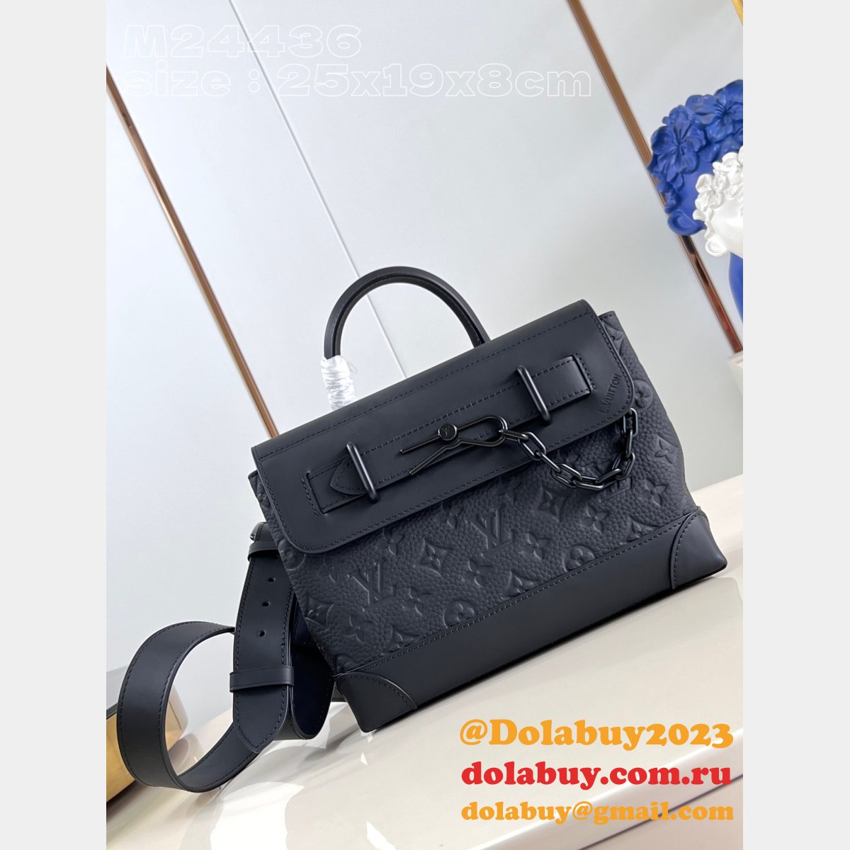 Steamer PM Monogram Eclipse Canvas M46953/ M24436 Louis Vuitton Replicas Men Bags