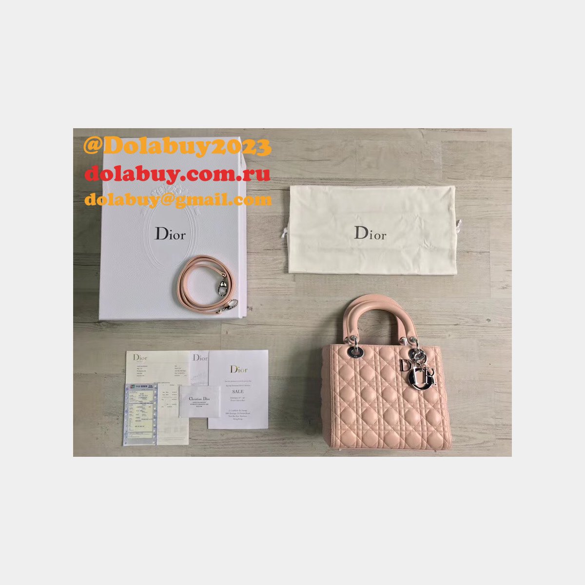 Fashion Christian Dior Lady Dior Top Quality 24CM Fake Bag