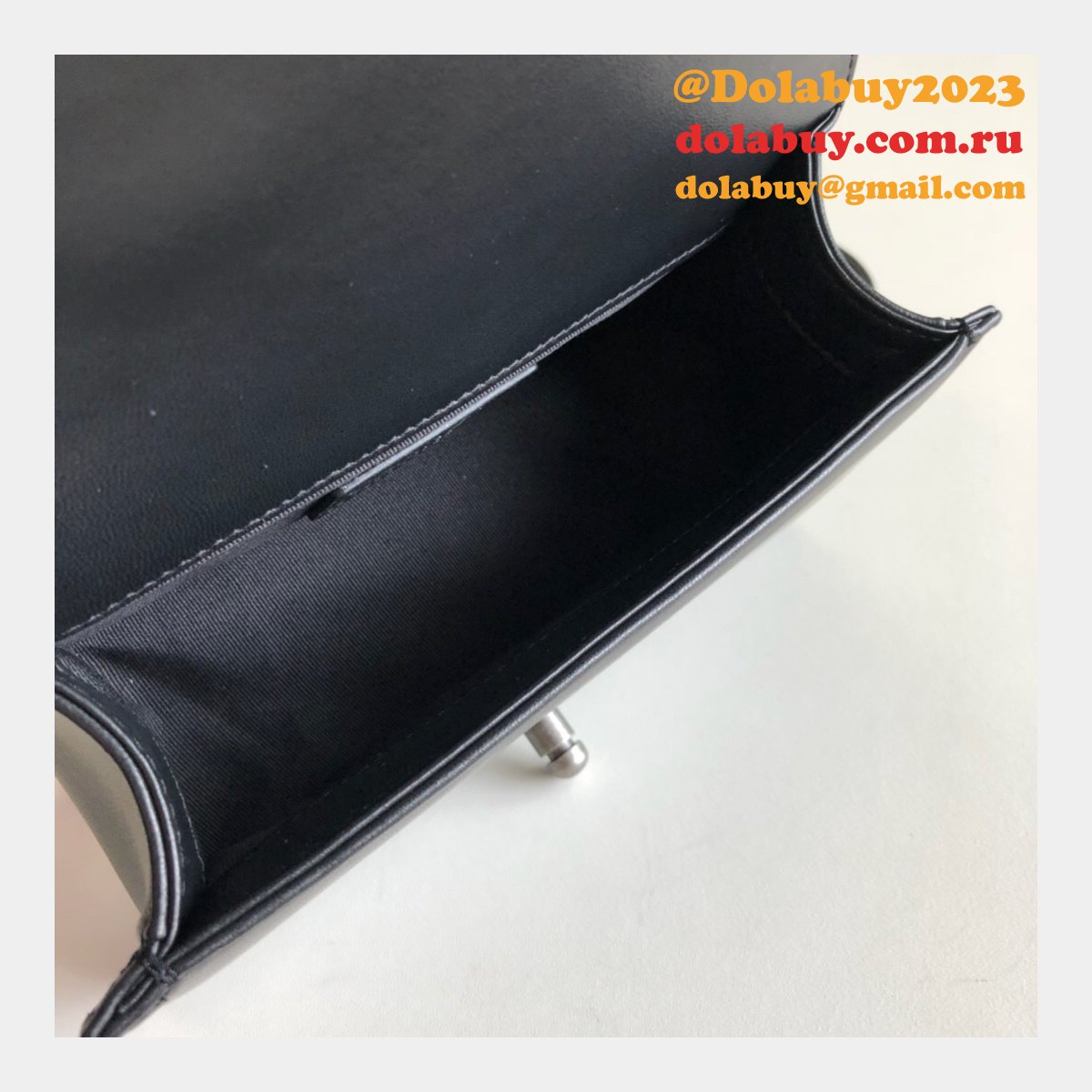 High Quality CC Le Boy Replica Best Black Bags lambksin 20cm