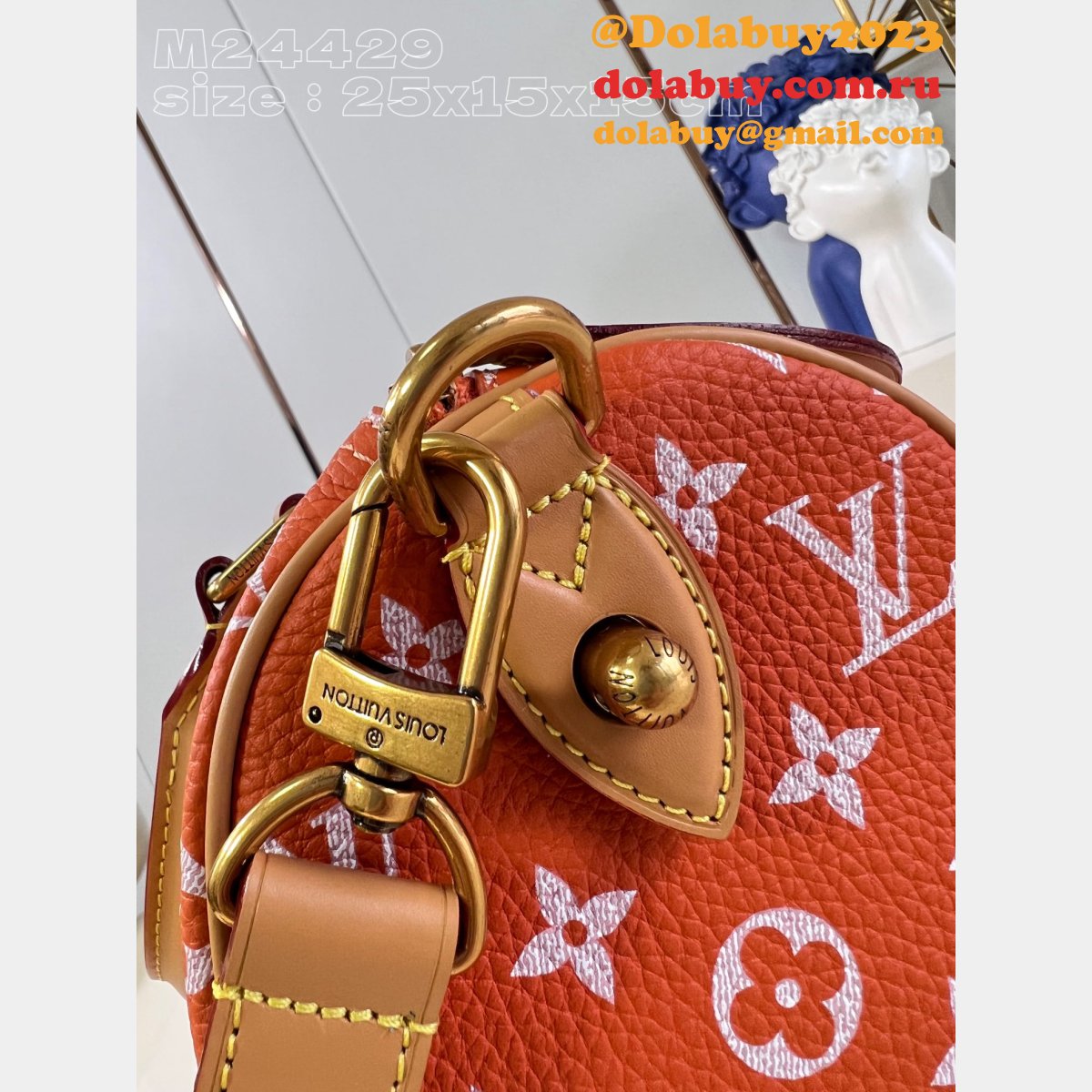 Keepall Bandoulière 50 M24429 Orange Designer Louis Vuitton Copy Bag
