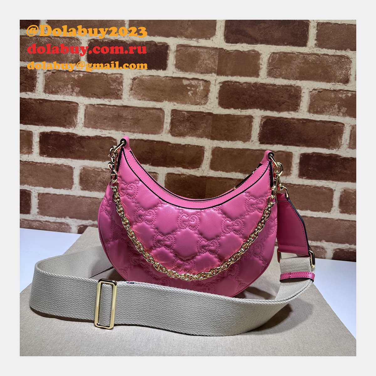 G*u*i replica 739709 gg matelassé duplicate shoulder pink bag