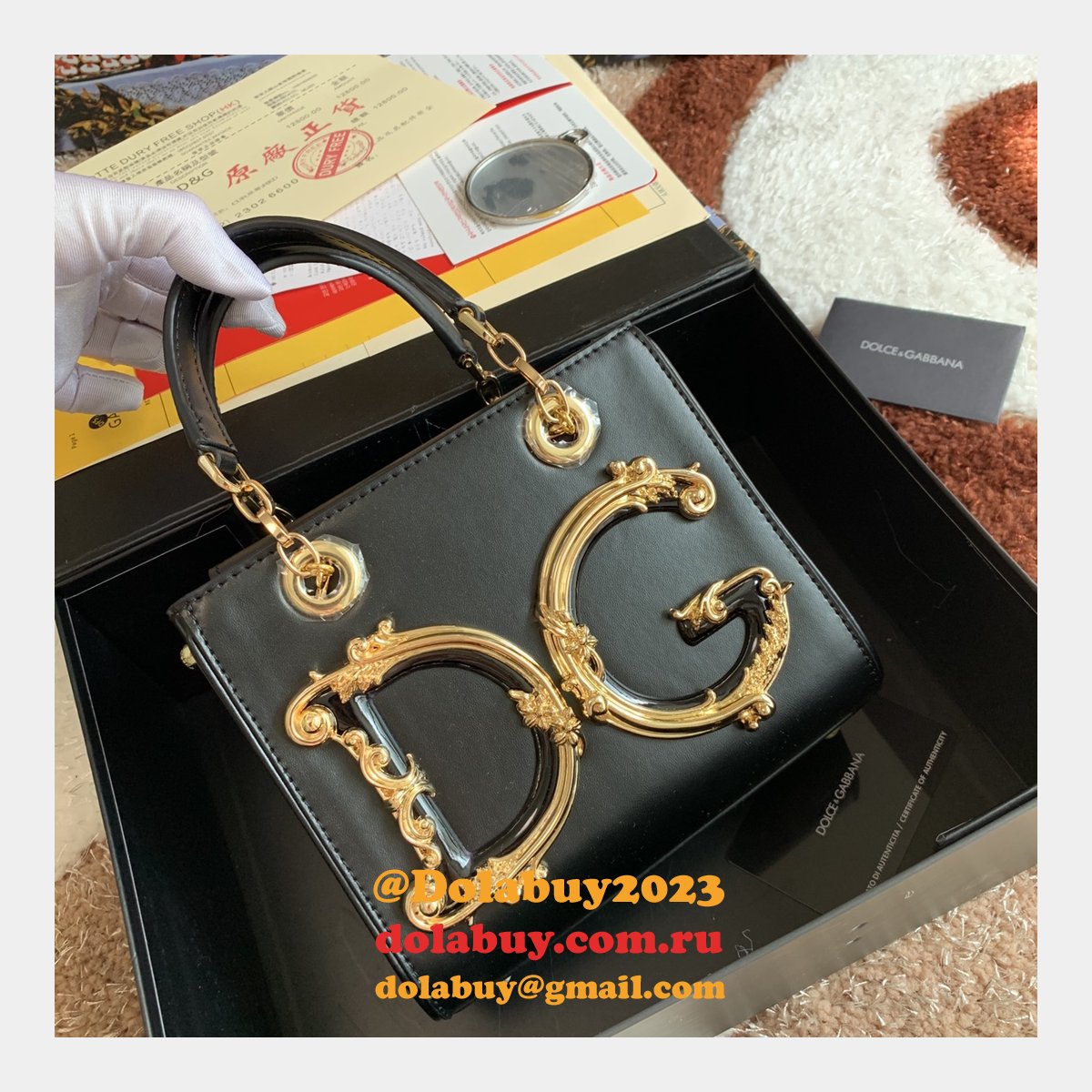 Designer Replica Dolce & Gabbana Drawstring Tote DG Girls 5180 Bags