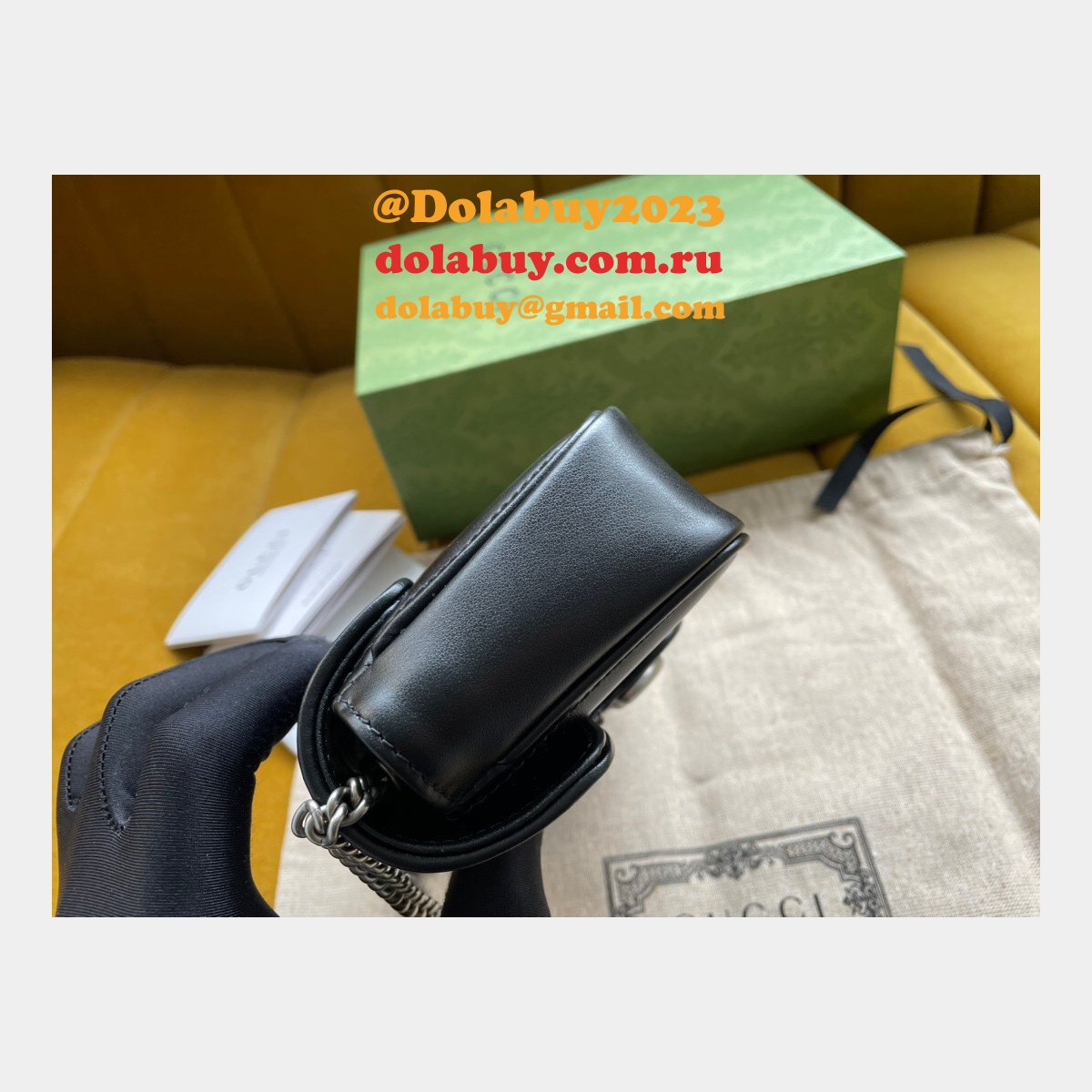 top quality G*u*i gg 476433 marmont matelassé leather super mini bag