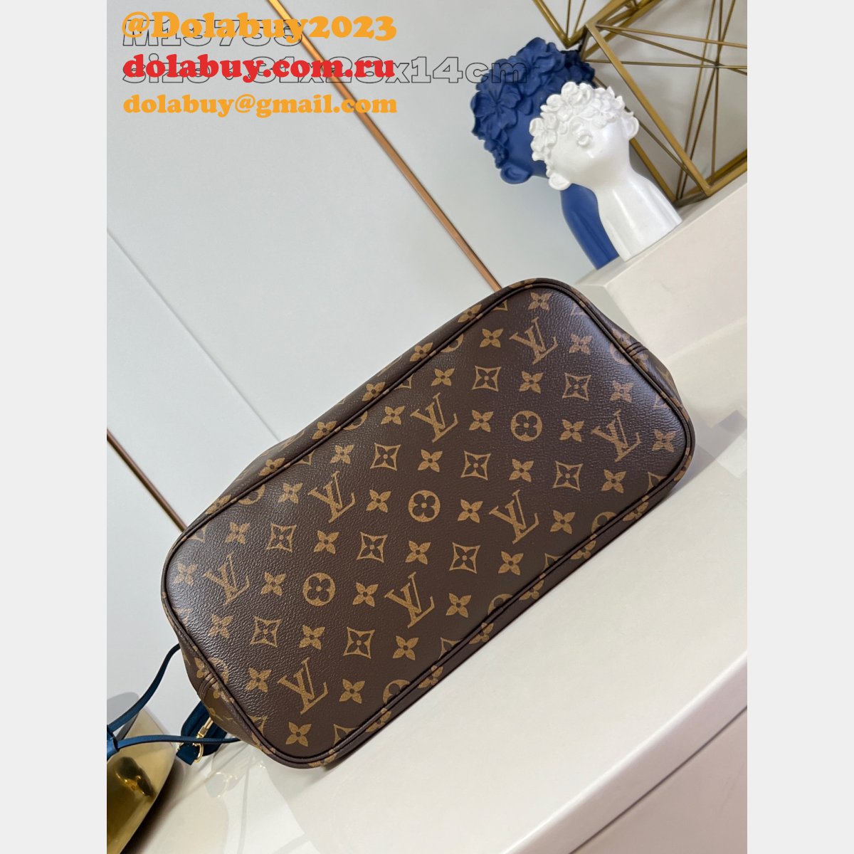 Louis Vuitton Knockoff M13753 Neverfull Bandouliére Blue Bag