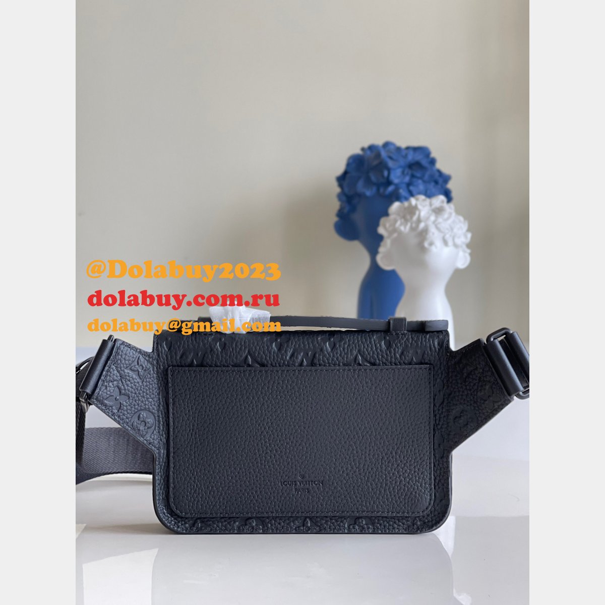 Louis Vuitton Knockoff S Lock Sling Bag Taurillon M58487 Black Bags