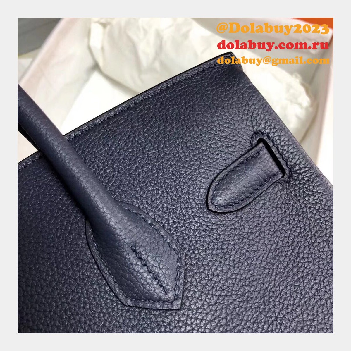 Hermes Birkin 35cm Togo leather Handbags Dark Blue
