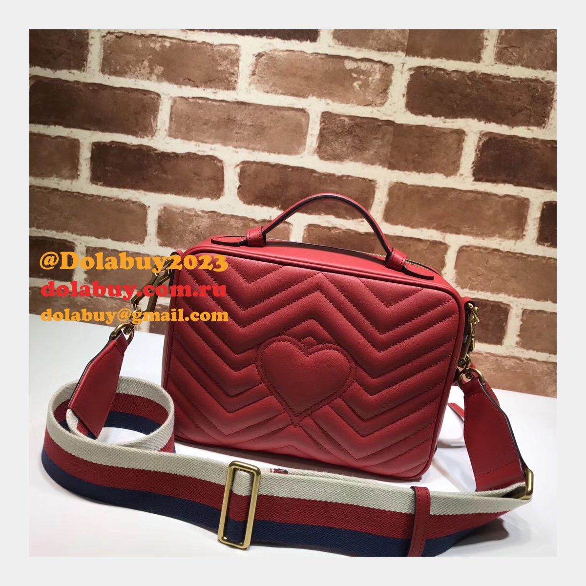 top quality G*u*i replica 498100 leather gg marmont small shoulder bag