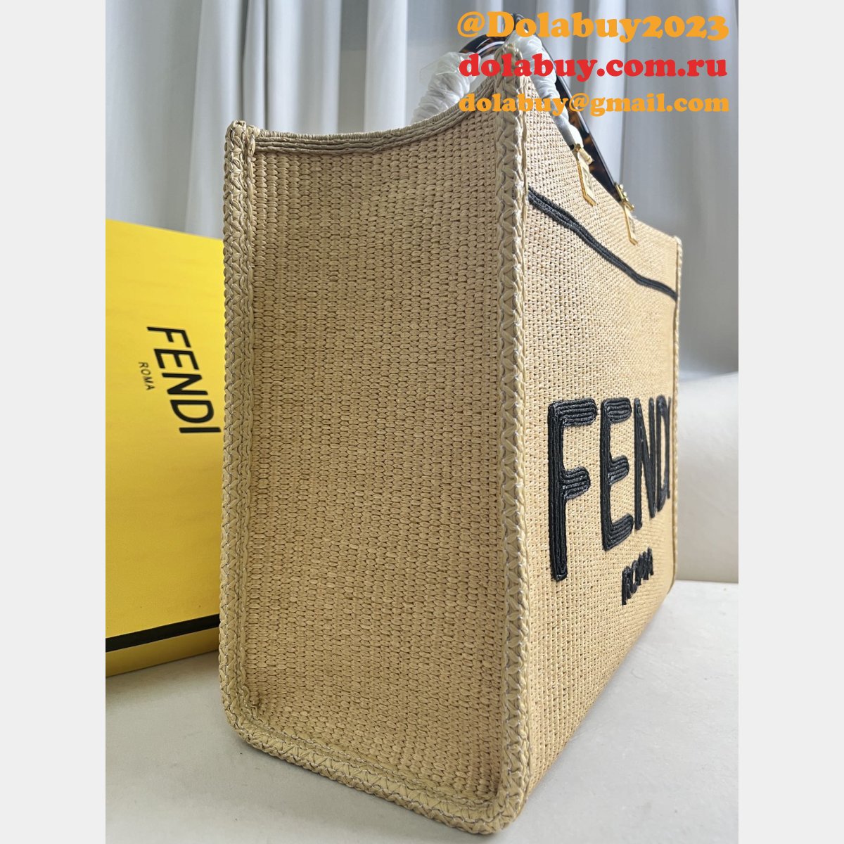 top quality F**di summer raffia shopping bag wholesale