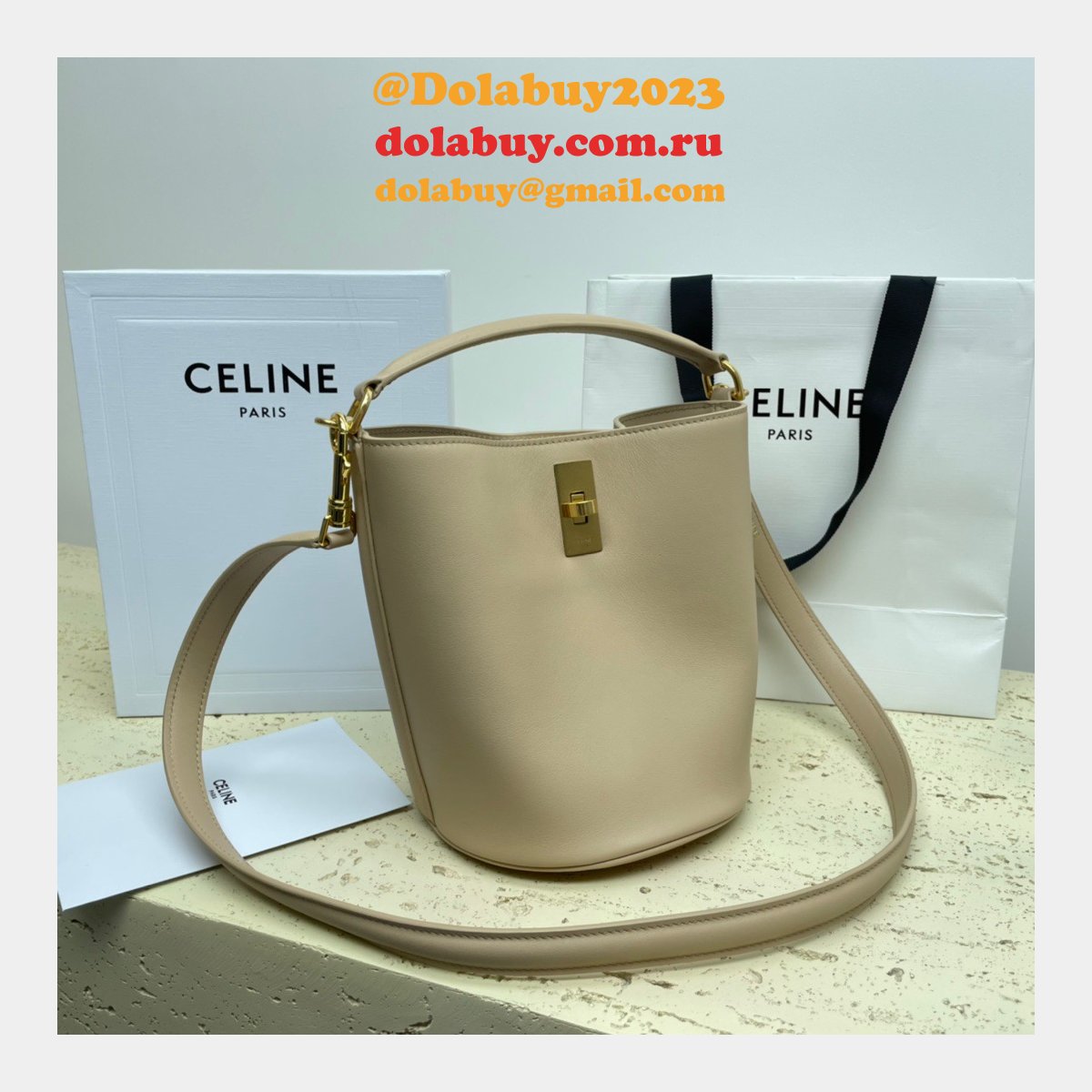 UK Celine Perfect Fake Quality Teen Bucket Triomphe Bag