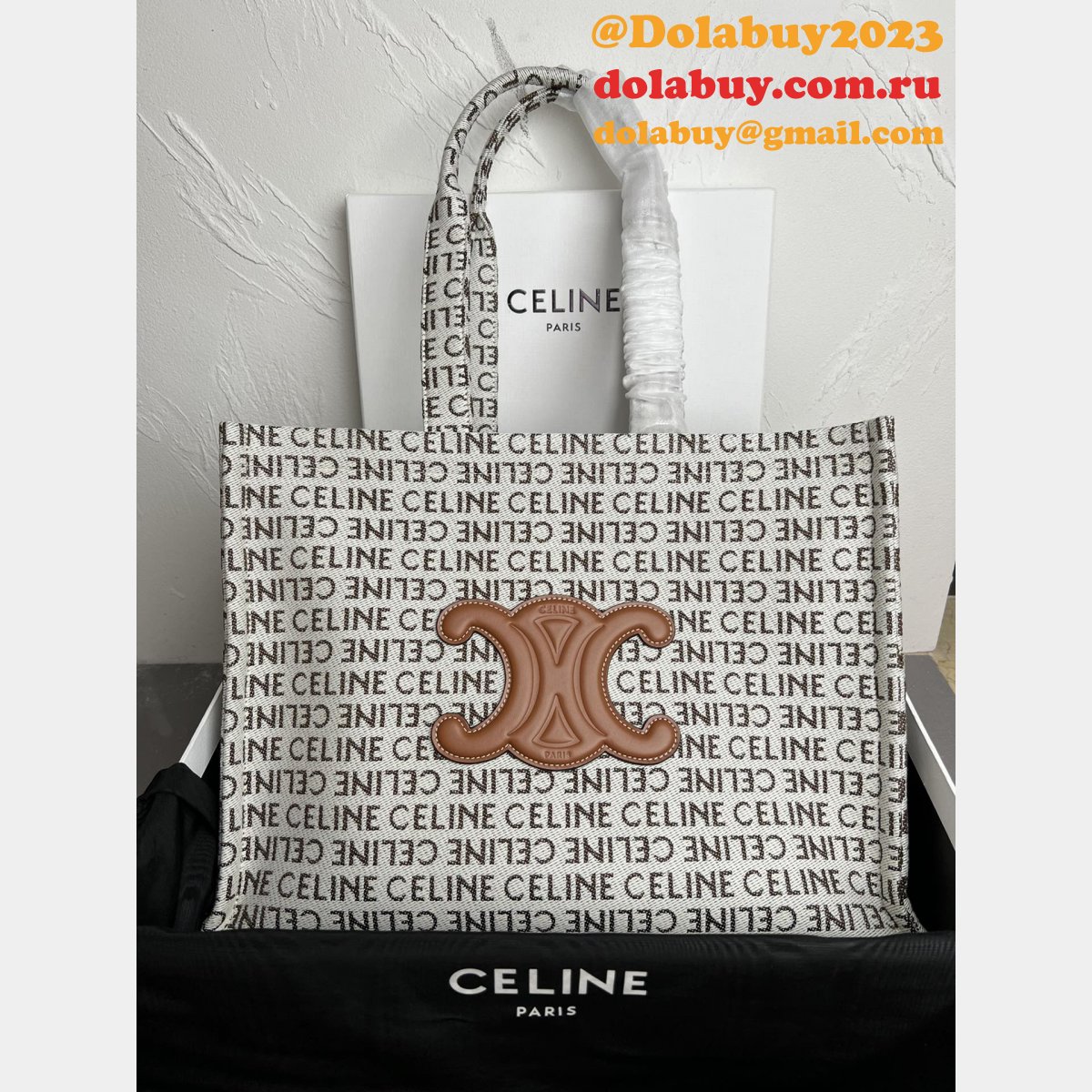 Designer Celine Replica Cabas Thais 196762 Large Striped Textile Bag
