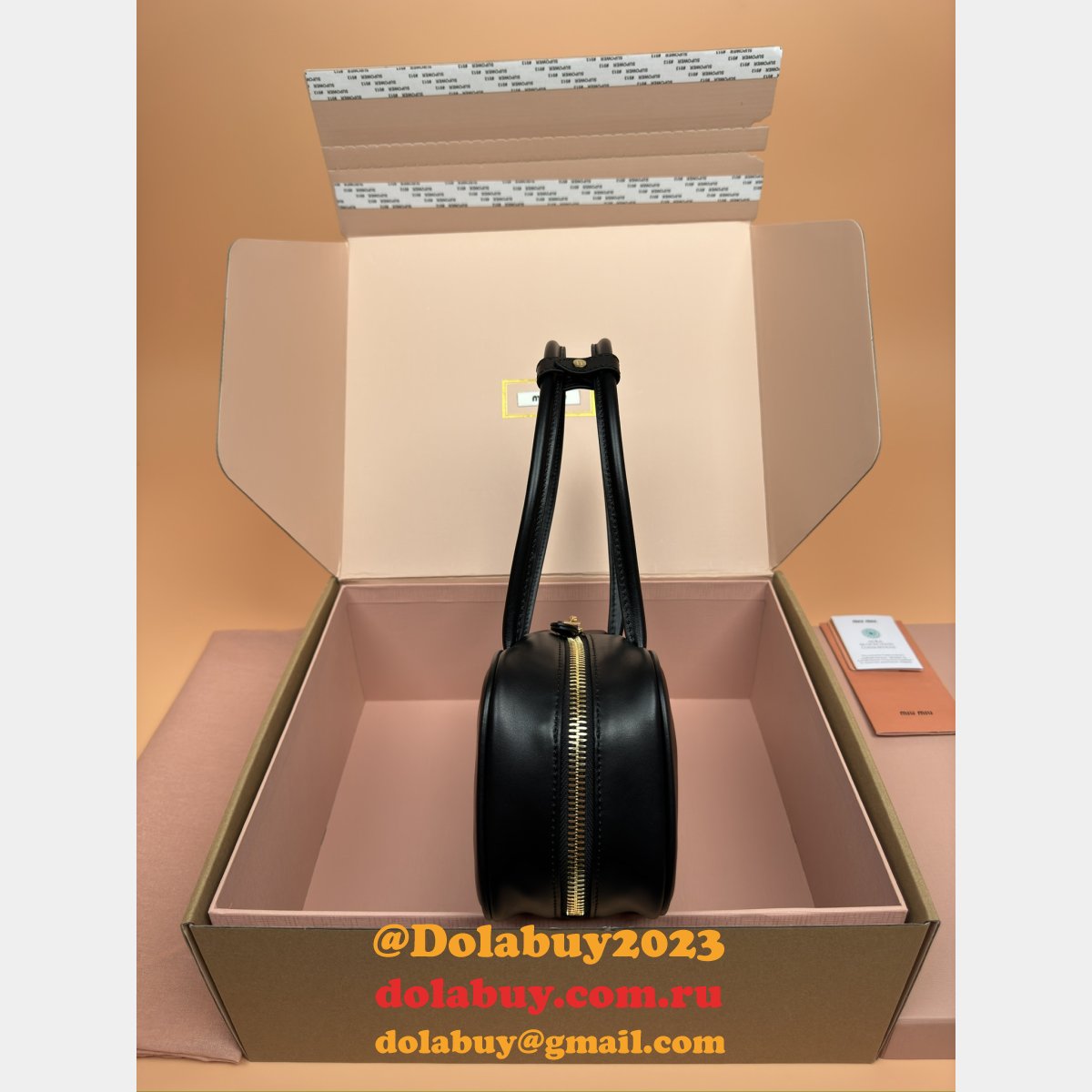 AAA+ Fashion MIU MIU 5BB173 Leather Beau Bag