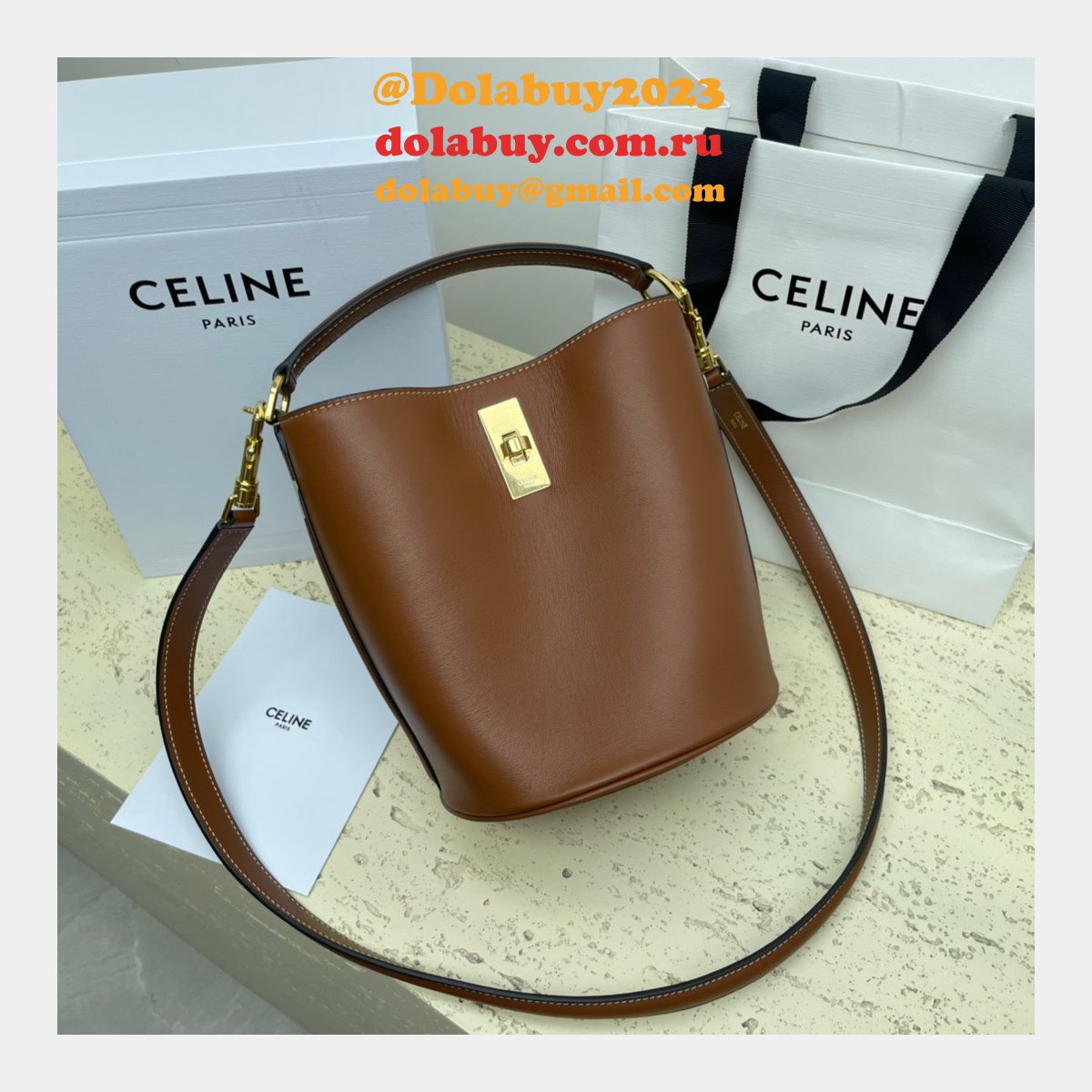 UK Celine Perfect Fake Quality Teen Bucket Triomphe Bag