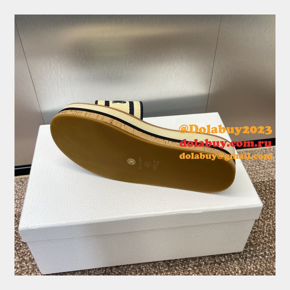 Designer Dior Dway Platform Slide