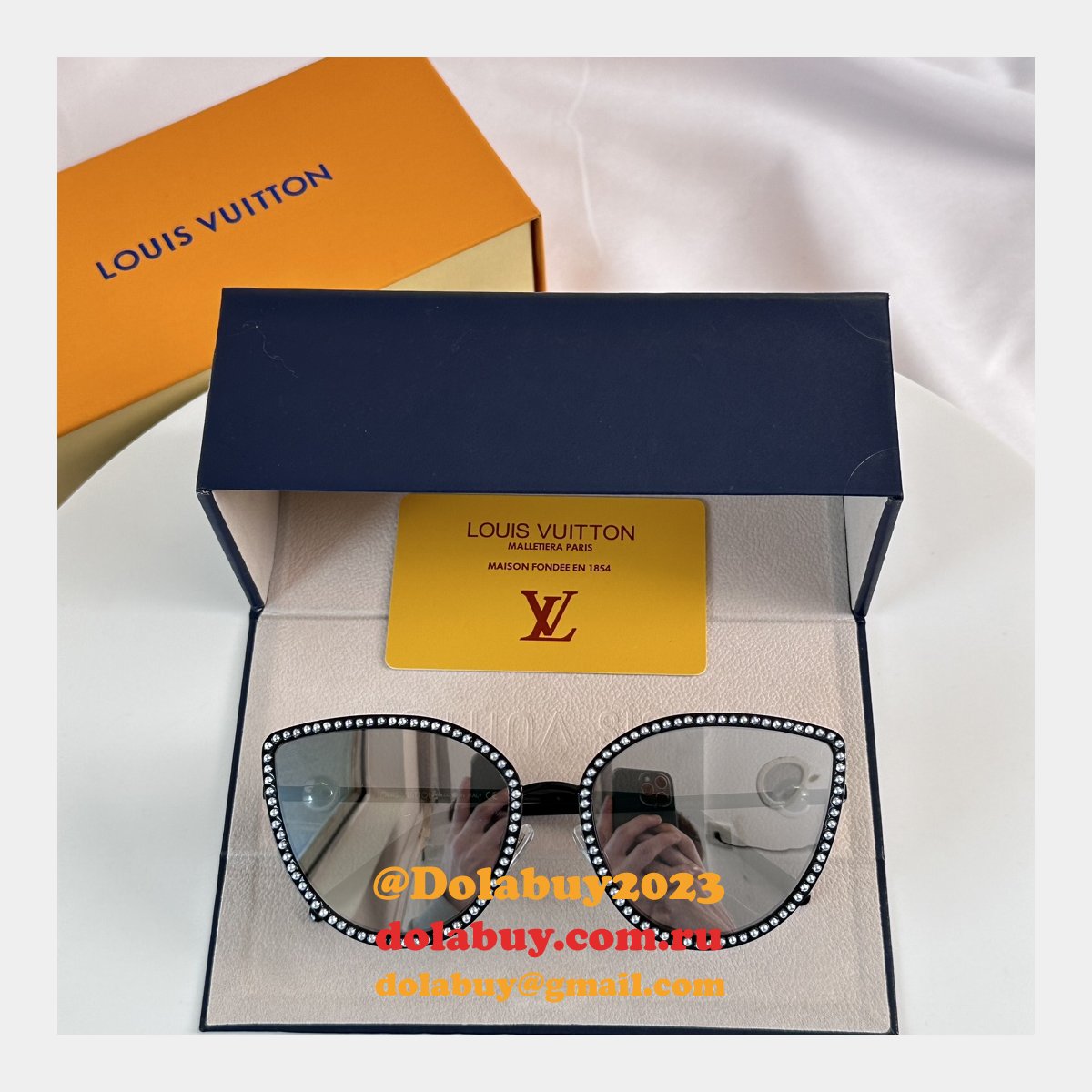 Luxury Replica Pearl Cat Eye Sunglasses Sale