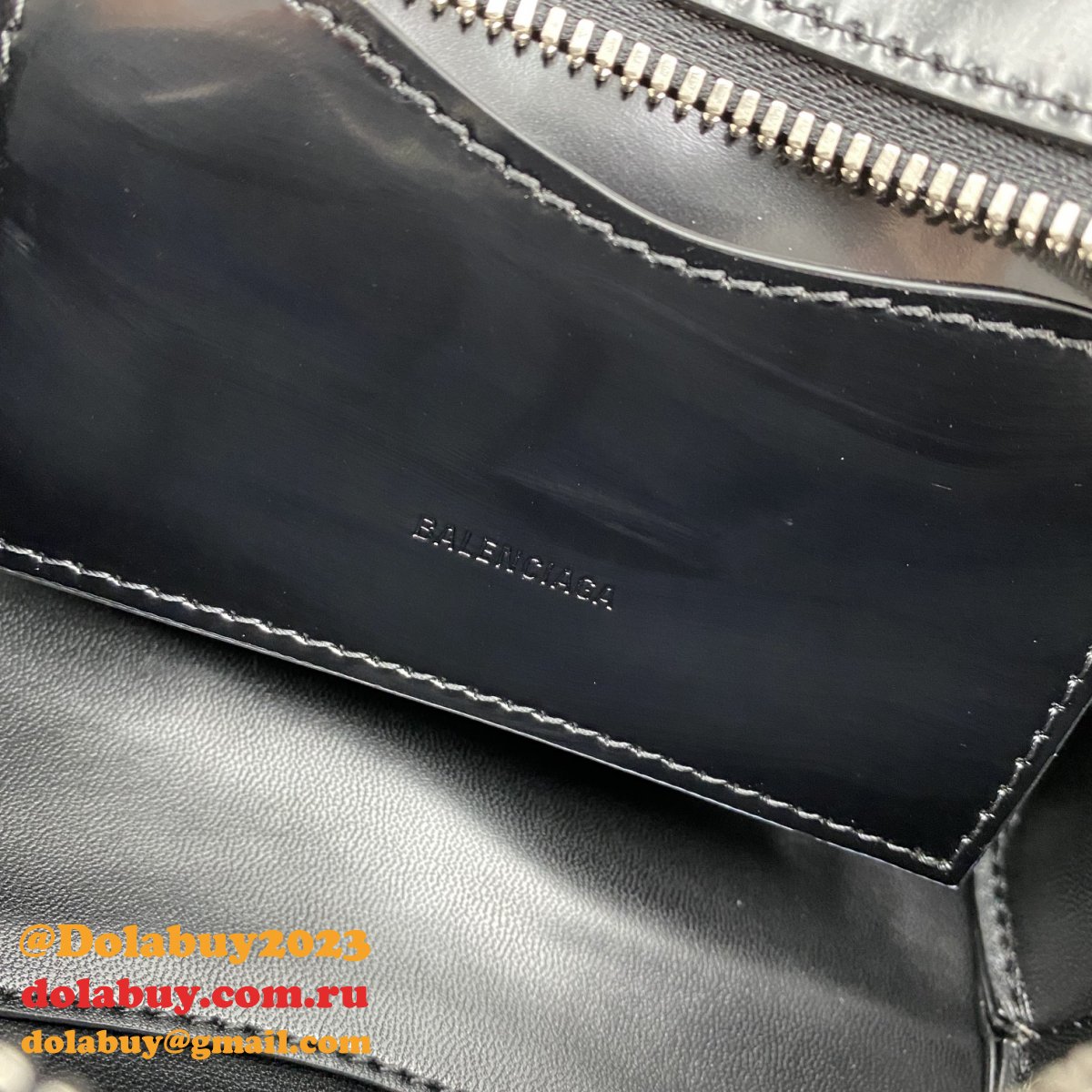 Designer balenciaga cuag Patent leather black