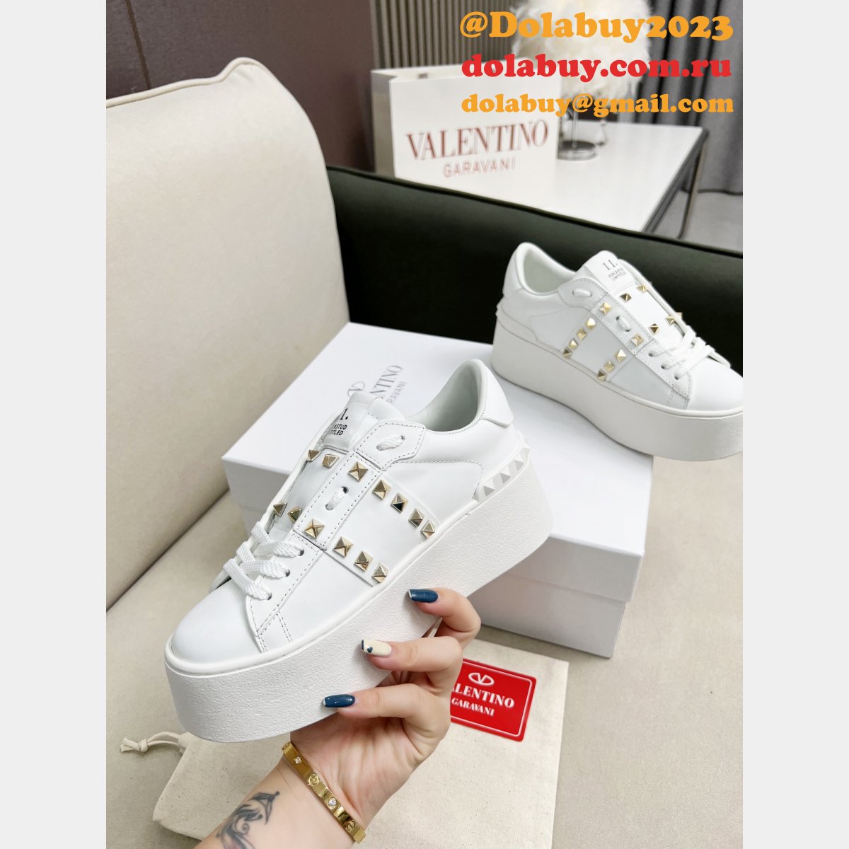 Valentino Replica Garavani Rockstud Untitled Platform Shoes