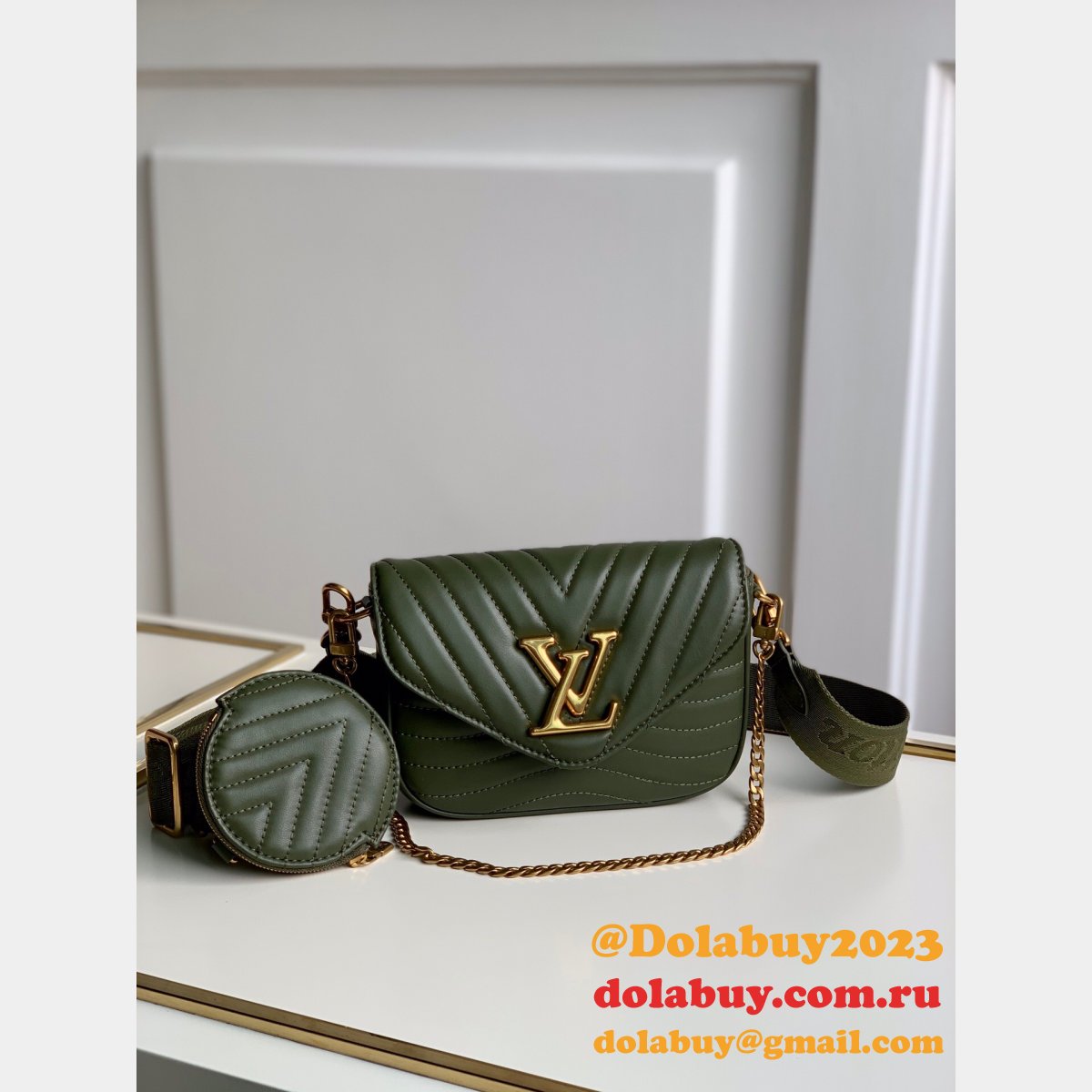 Louis Vuitton Replica M56461/M57864 New Wave Multi Pochette  Leather Crossbody