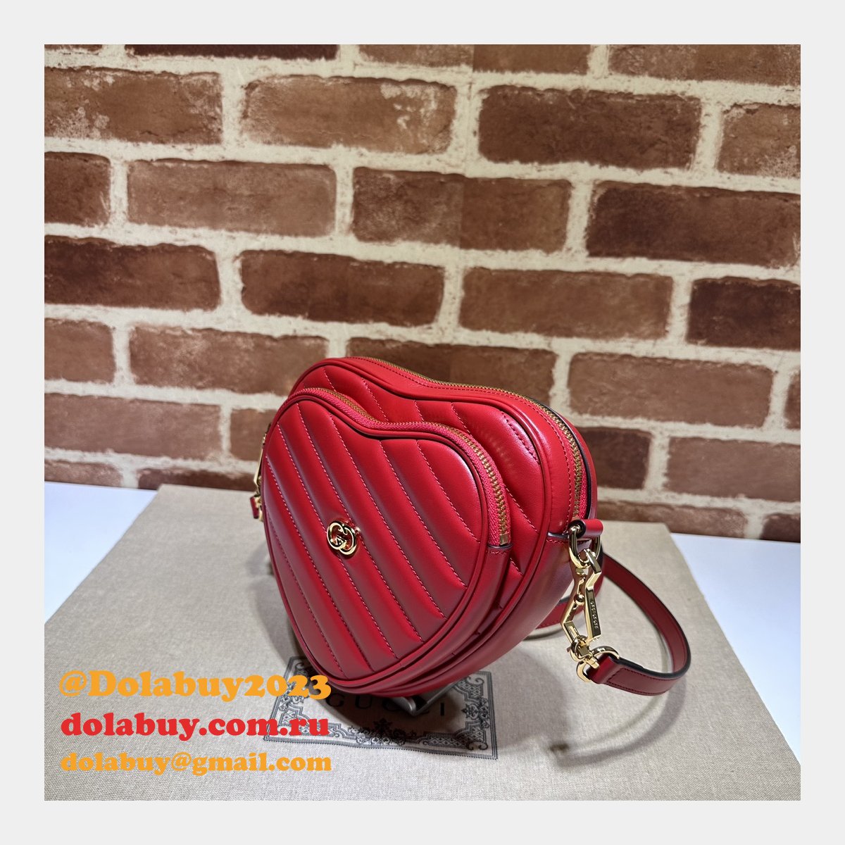 Top Quality GG MARMONT 751628 Heart matelasse BAG