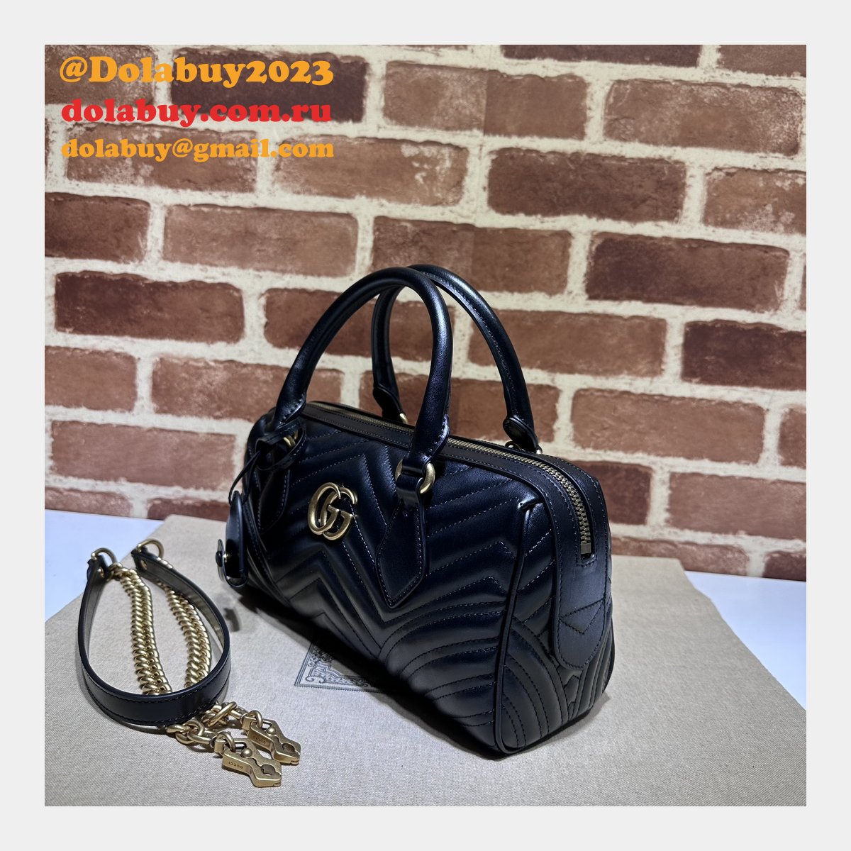 G*u*i top quality gg marmont top handles replica 746319 bag