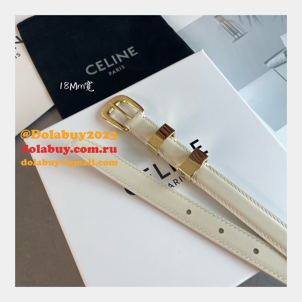 Designer Celine 18mm Replica Belts AAA Dolabuy