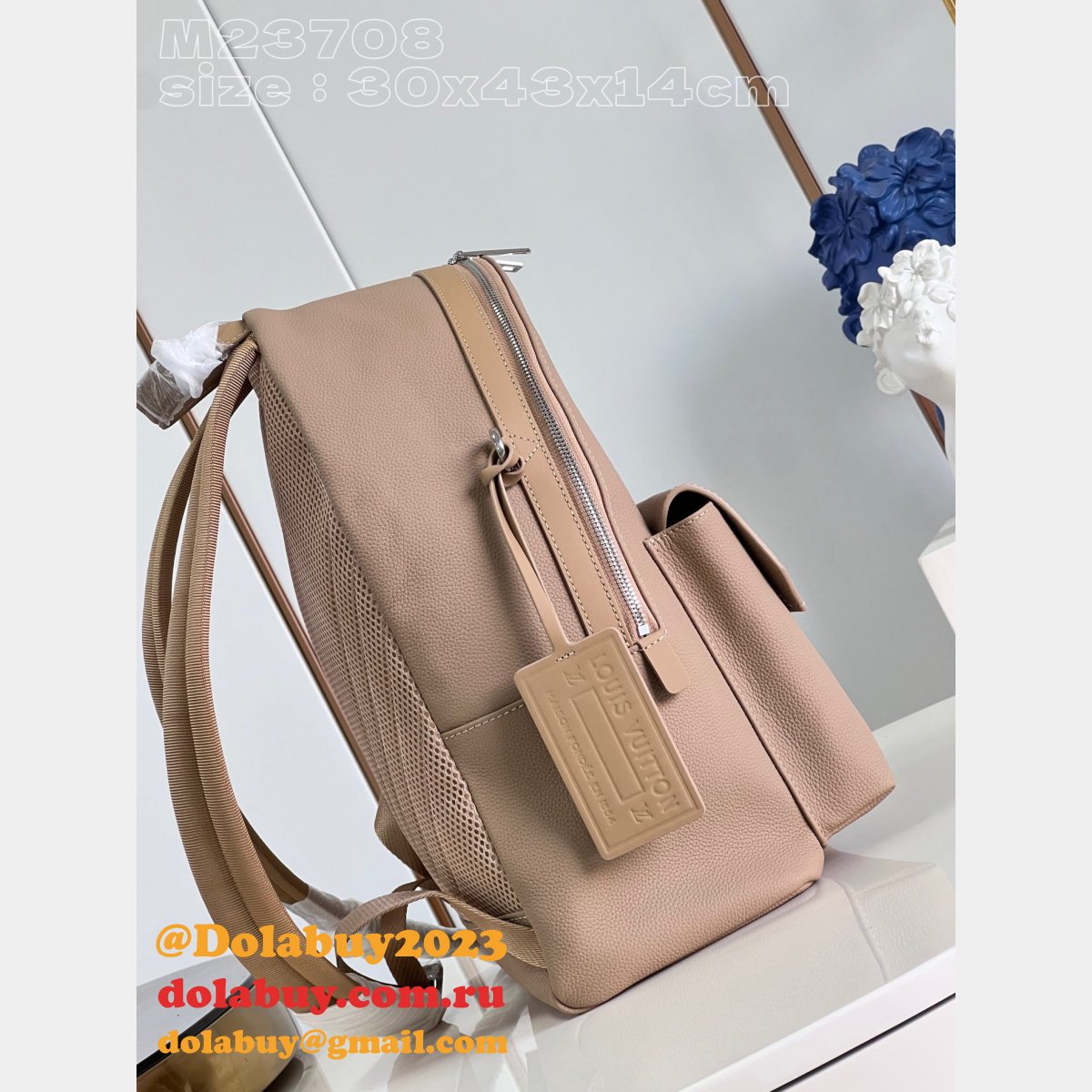 Takeoff Backpacks LV Aerogram Men Fake M23708 Louis Vuitton Sable Beige Bag